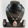 Necklace and Earring set with Crystals- Black - Image 3