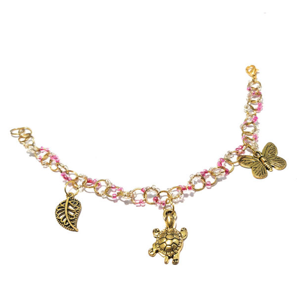 Handmade Beaded Charm Bracelet - Image 4