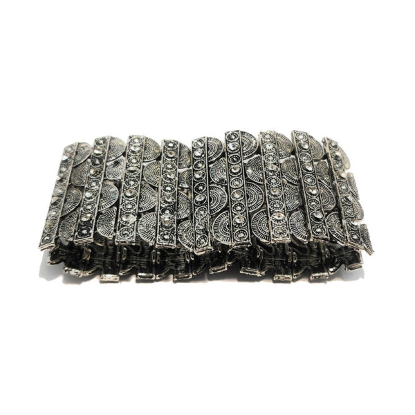 Oxidised Stretch Bracelet with stones - Image 2