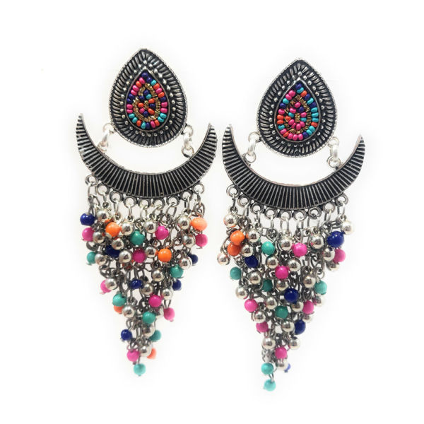 Colourful Beaded Fashion Earrings - Image 4