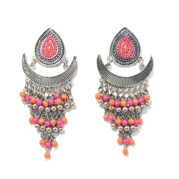 Colourful Beaded Fashion Earrings - Image 3