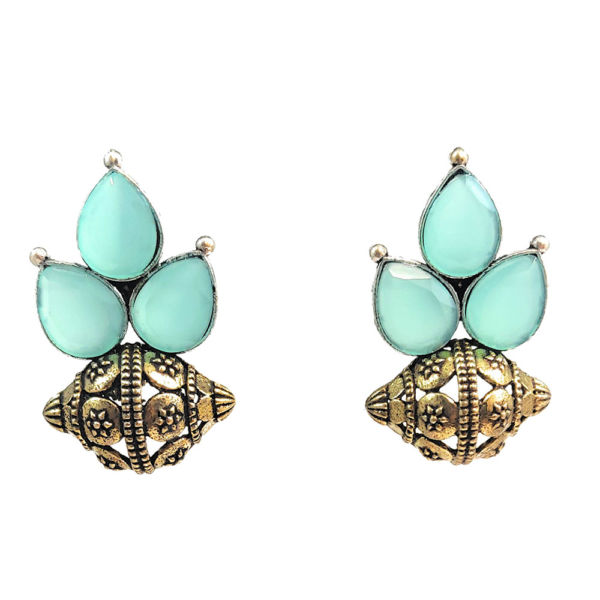 Shankh Design Stone Earrings - Image 3