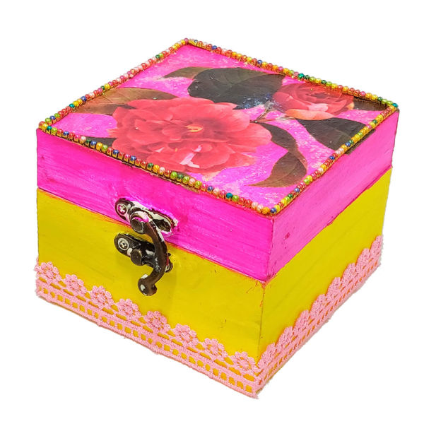 Hand painted Decoupage Jewellery Box - Image 6