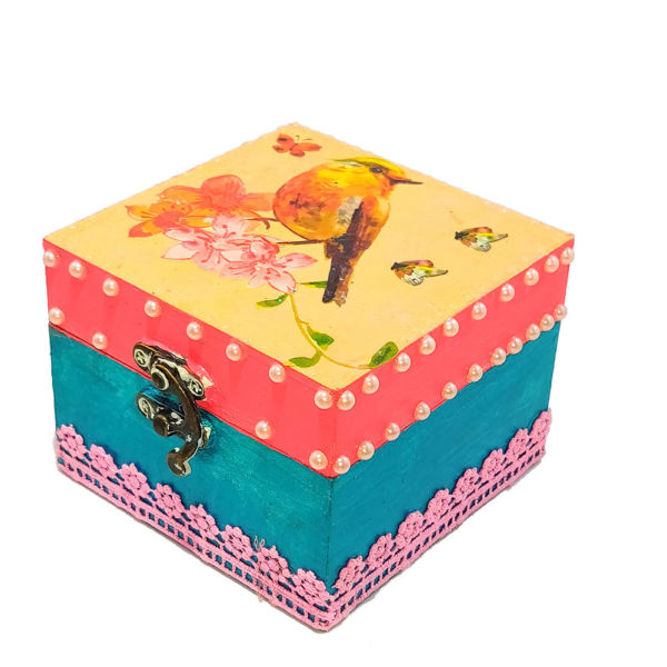 Hand painted Decoupage Jewellery Box - Image 8
