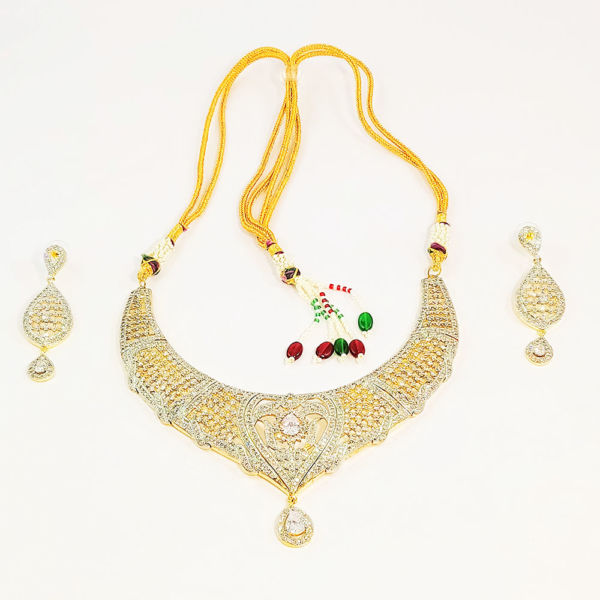 Partywear AD Fashion Necklace and Earring set- princess