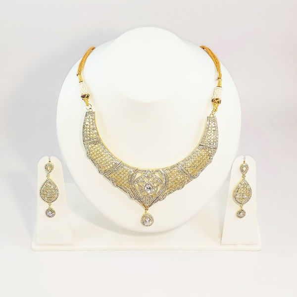 Partywear AD Fashion Necklace and Earring set- princess - Image 2