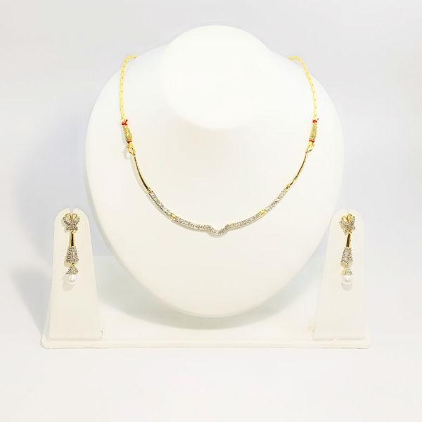 Partywear AD Fashion Necklace and Earring set - Nikita