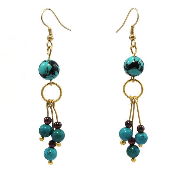 Turquoise Replica Necklace and Earring Set - Image 3