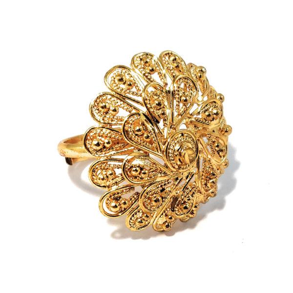 Fashion Ring- Golden Floral - Image 3