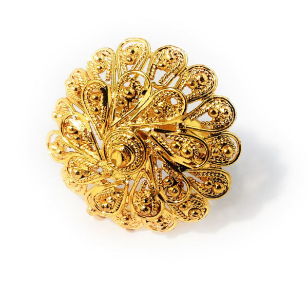 Fashion Ring- Golden Floral - Image 2