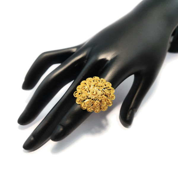 Fashion Ring- Golden Floral