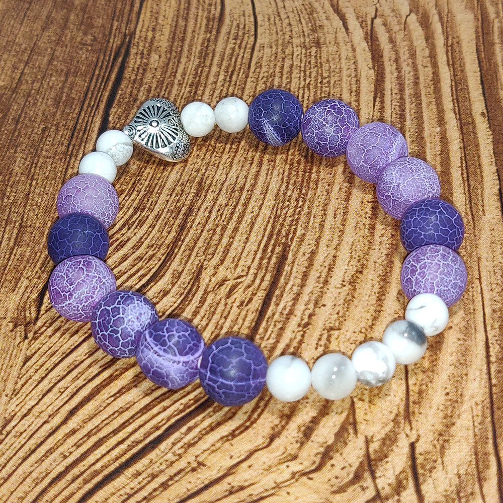 Amazon.com: Purple Amethyst Crystal Chakra Bead Stretch Bracelet Jewelry  Anxiety Stress Relief Gift for Her Women 8mm : Handmade Products