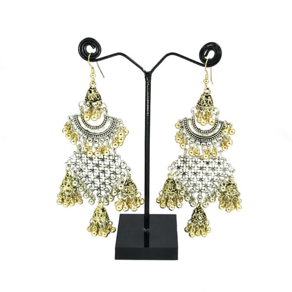 Dual Tone Lattice Design Triple Jhumka