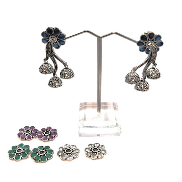 Interchangeable Floral Fashion Earrings Combo - Image 2