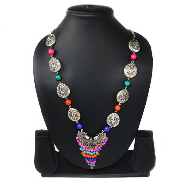 Multicolour Beaded Peacock Necklace