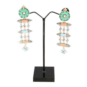 Geometric Design Multicolour Meena Earrings