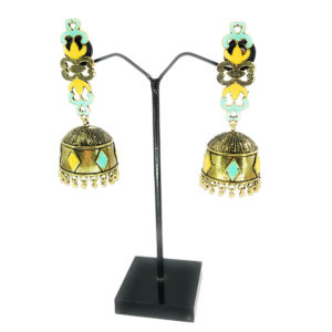 Golden  Long Meena Jhumkas