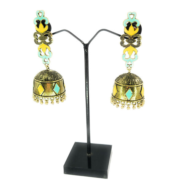 Golden  Long Meena Jhumkas