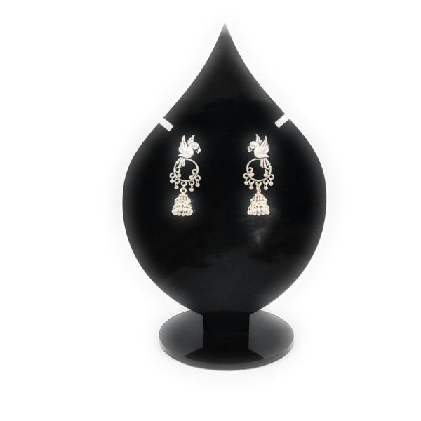 Oxidised Parrot Design Jhumkas