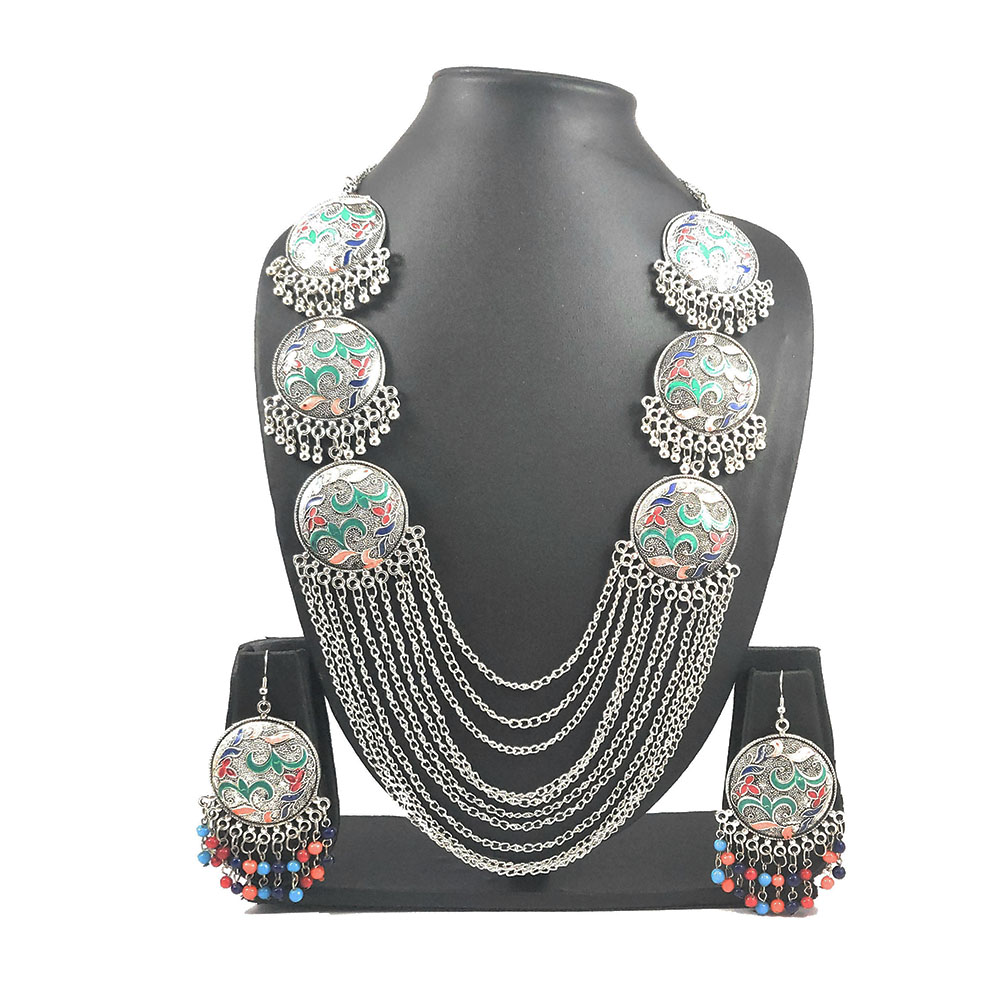 German Silver Leaf Style Oxidized Necklace with Earrings Set at Rs 230/set  in Jaipur