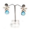 Floral Design Crystal Earring (Design EARG6)- Blue - Image 2