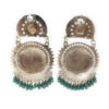 Oxidised Meenakari Leaf Design Dangle and Drop Earrings - Image 4