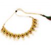 Red & Green Stone Matt Golden Choker Necklace and Earring Set - Image 2