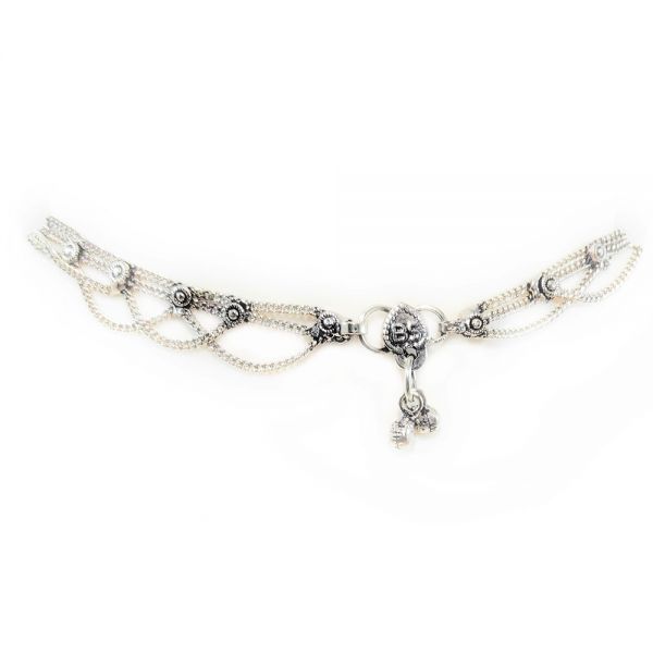 Oxidised German Silver Anklets (one pair) - size 26cm - Image 4