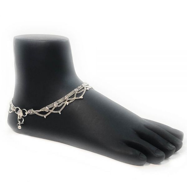 Oxidised German Silver Anklets (one pair) - size 26cm