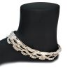 Gifts and Fashion High Polish Alloy Metal Silver Anklets with Meenakari work (one pair) - size 26cm - Image 2