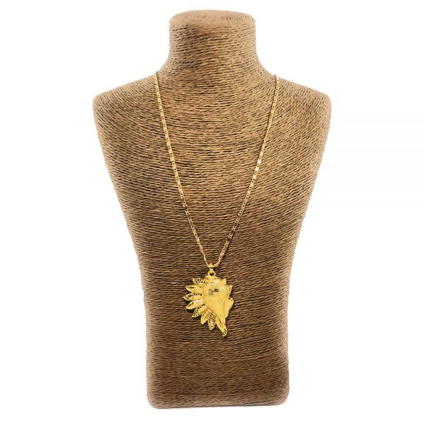 Gold Plated Conch Shell Design Pendant Necklace with Chain - Image 4