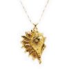 Gold Plated Conch Shell Design Pendant Necklace with Chain