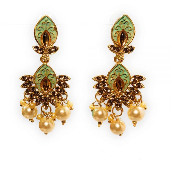 Matt Meenakari Choker Necklace and Earring Set - Image 9