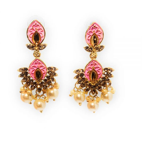 Matt Meenakari Choker Necklace and Earring Set - Image 4