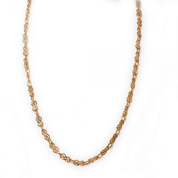 Double Infinity Design Gold Plated Chain for Women (22 inch)