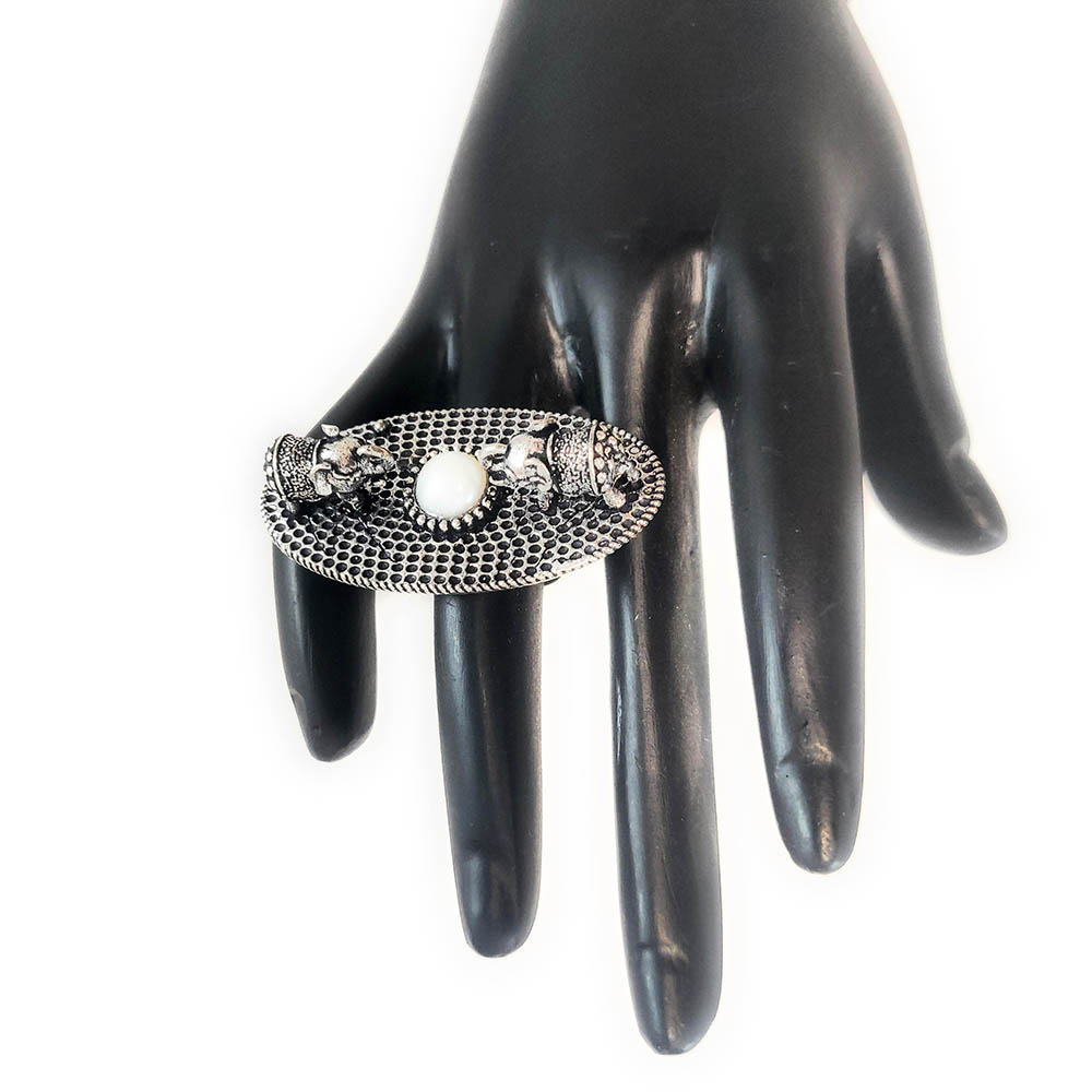 5Pcs/set Bohemian Black Gemstone Flower Knuckle Ring Set Fashion Women  Sterling Silver Elephant Band Finger Rings Sets Jewelry | Wish