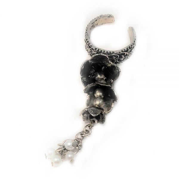 Oxidised Adjustable Elephant Finger Ring and Latkan Ring Combo for Women - Image 6