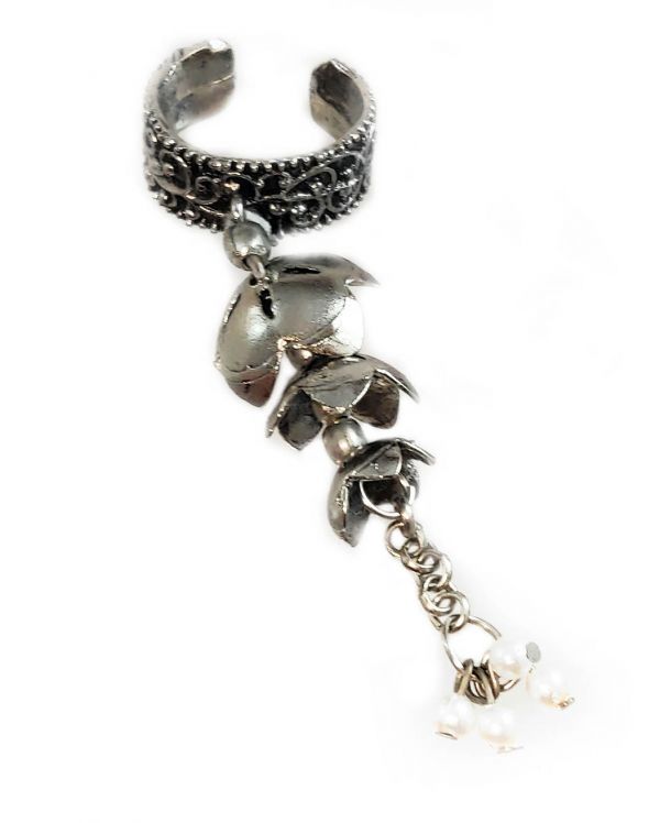 Oxidised Adjustable Elephant Finger Ring and Latkan Ring Combo for Women - Image 5