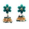 Floral Design Meenakari Crystal Big Jhumka Earrings - Image 3