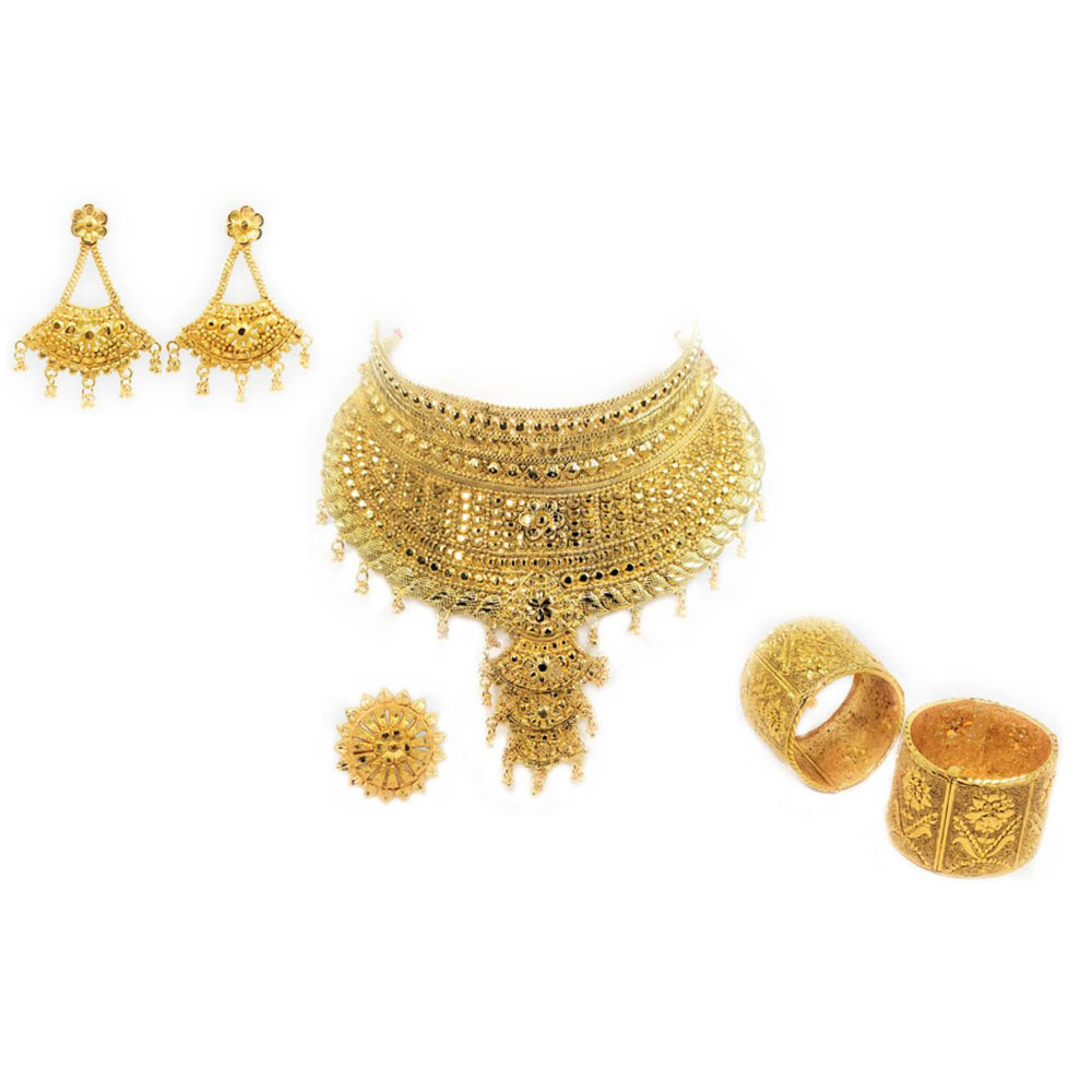 Shop online Gold Plated Pearl Studded Bracelet Bangles Set – Lady India