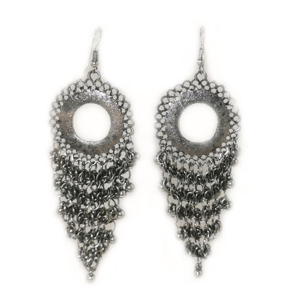 Dangle & Drop Mirror Ghungroo Earrings - Image 4