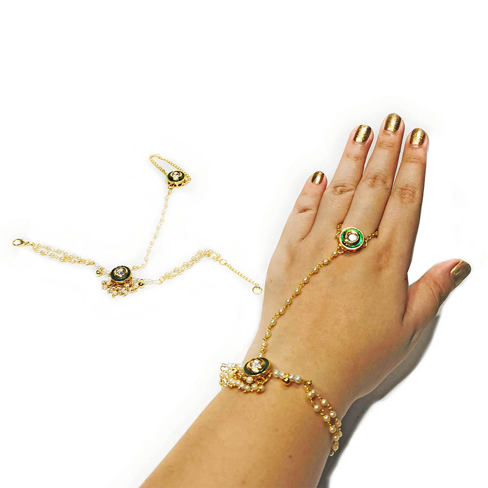 Kundan Bracelet With Ring