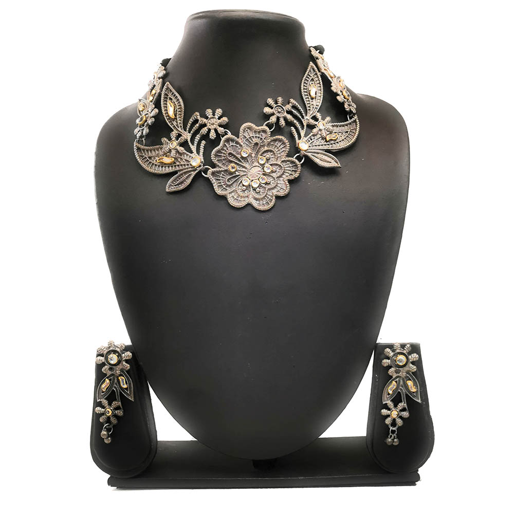 Black Double Layered Necklace Set – Jewelskreation-by jiya bhojwani