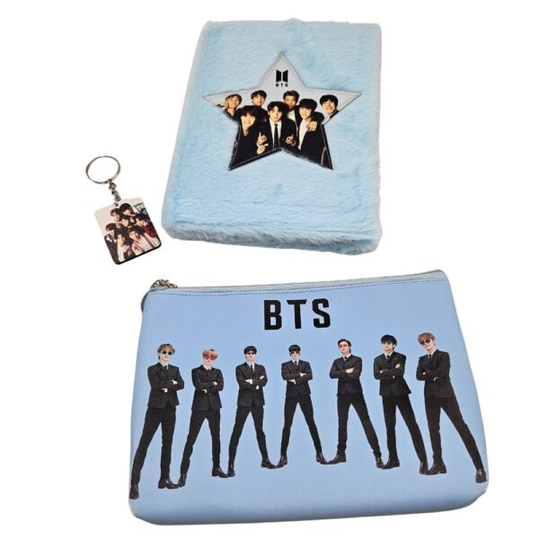 BTS Diary Pencil Pouch Keyring Set