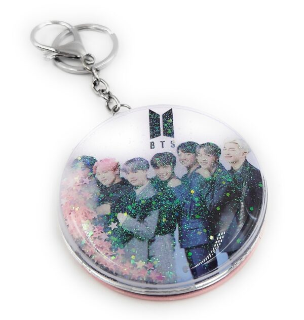 BTS Round Pocket Mirror Keychain