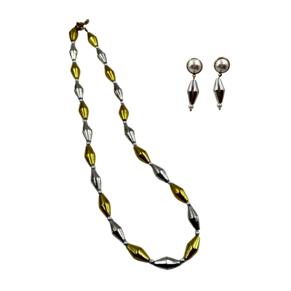 Handmade Dokra Beads Long Necklace and Earrings Set