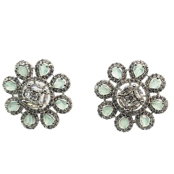 Small Flower Design AD Studs Earring - Image 11