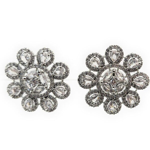 Small Flower Design AD Studs Earring - Image 8