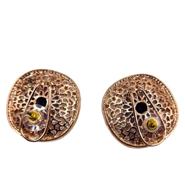 Big Flower Design AD Stud Earrings - Image 4