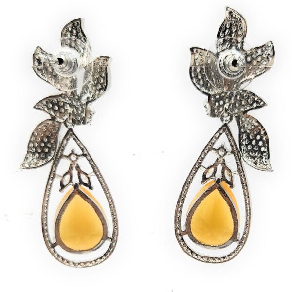 Antique Silver Orange AD Studs Earring - Image 4